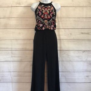 Floral embroidered jumpsuit